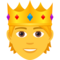 Person with Crown emoji on Emojione